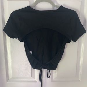 NWOT Forever21 Backless Tie Ruched Side Crop Top